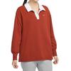 Nike Sportswear Essentials T Shirts Women's Dark Orange Lapel Moderate Straight Fit FB8721-832