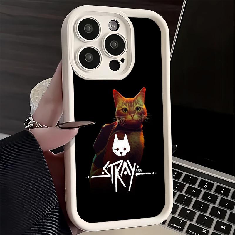 Чехол для телефона iPhone 17 Air 16E 15 16 Pro Max Игра «Бродячий кот» B-12 Чехол 14 Plus 13 12 Mini Мягкий силиконовый Fundas