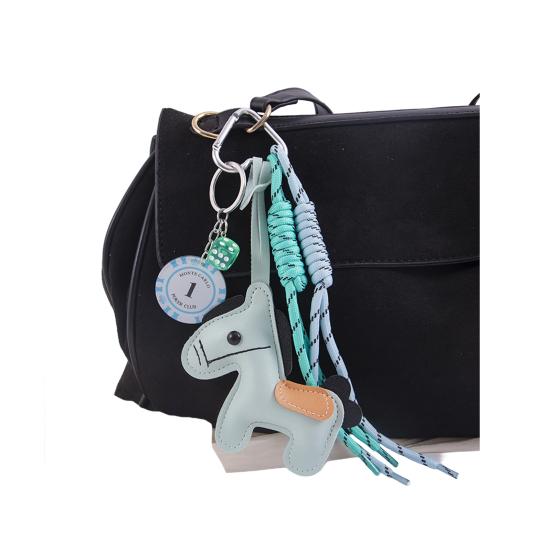 Брелок Яркий Цвет Искусственная Кожа Дизайн Лошади Брелок Подвеска Легкий Держатель для Ключей с Веревкой Аксессуар для Сумки для Телефона