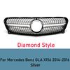 For Mercedes-Benz GLA Class X156 2014-2016 Front Bumper Grille GT Diamond Style GLA200 GLA250 GLA260 ABS Car Styling