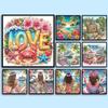 Summer Beach Special Shaped 5D DIY Partial Drill Diamond Art Kit for Adults Home Wall Decor Diamonds Dots Gem Art Kits 30x30cm
