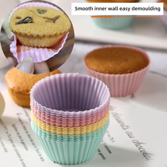 Silicone Cupcake Liners Reusable Cupcake Muffin Baking Cups High Temp Resistant Food Grade Cake Mold Gift for Baking Enthusiasts