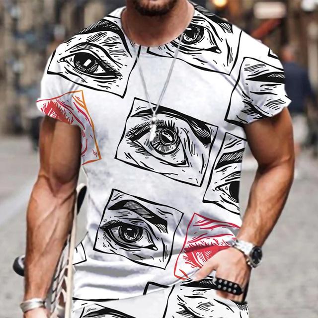 Летняя тенденция ресницы граффити 3D печатная футболка для мужчин повседневная модная футболка уличная мужская дизайнерская одежда негабаритные футболки