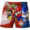 2025 MINISO Пляжные штаны для детей 4-14 лет Шорты Sonic 2 Штаны для девочек и мальчиков Штаны Харадзюку Для детей 3D Мультяшный принт Детские штаны