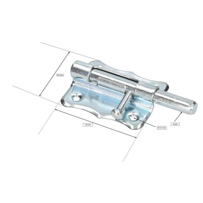 Verrou de porte - KOTARBAU - Pêne coulissant - Acierrobute - Rapide Montage - Argent 50 мм