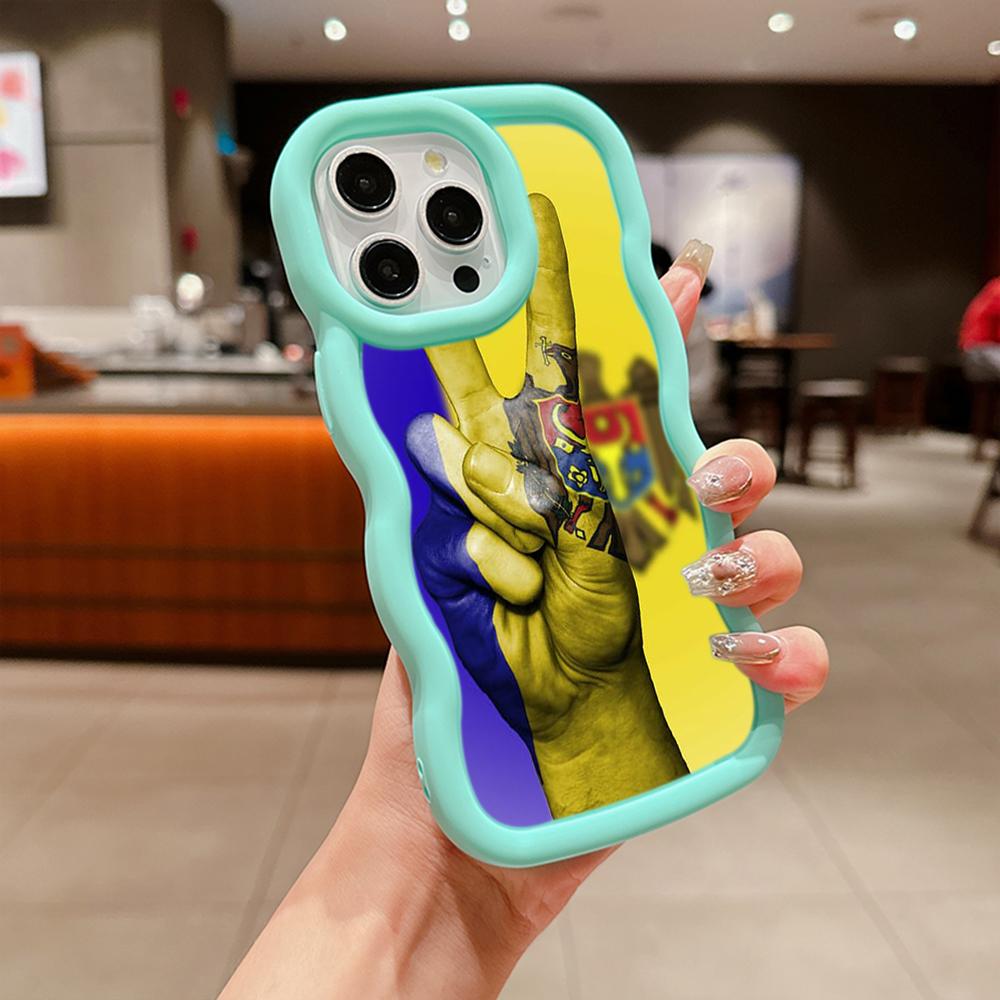 Ae94 Республика Молдова Флаг защитные чехлы для телефонов Samsung S24 Plus S23 Ultra A14 A55 A06 Honor X9b Motorola OnePlus Big Wave TPU задняя крышка