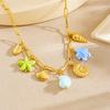 316L Stainless Steel Fresh Fun Starfish Conch Turtle Shell Pendant Necklace Women Ocean Series Neck Chain Jewelry Gift