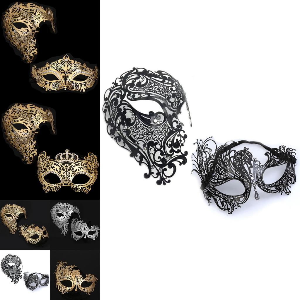 Металлическая маска-полулицо с блестящими украшениями для свадеб, Хэллоуина и мероприятий