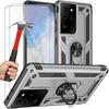 Case and Tempered Glass - PROSHOP - for Samsung S21 Ultra - Silver - Shockproof - Dual Layer Protection