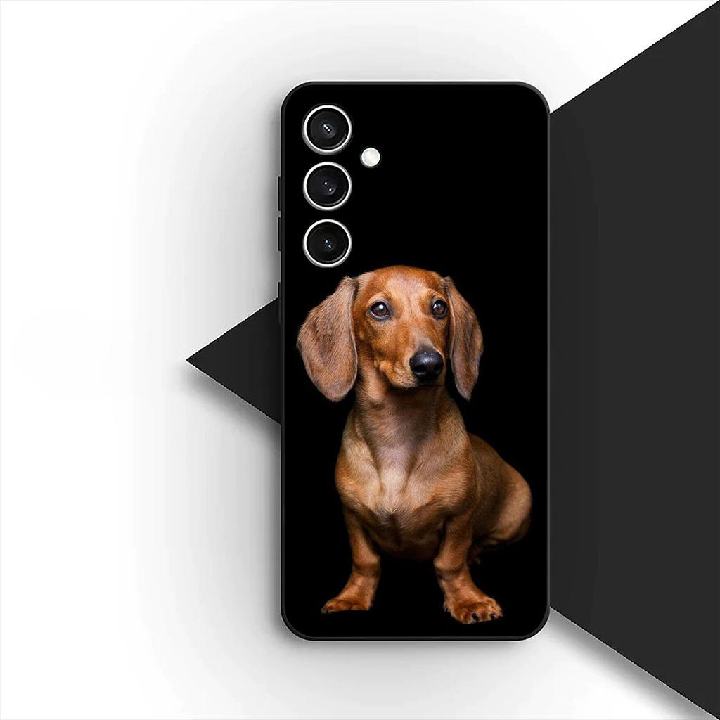 Cover for Samsung Galaxy S24 S25 S23 FE Ultra Plus S7 Edge S25+ S23+ A56 5G Casing Silicone Phone Case Wallpaper Dachshund Dog