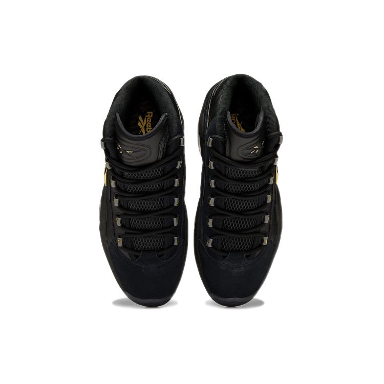 Reebok Вопрос Кроссовки унисекс Mid Lux ​​Черный Core-Черный Золотой-Металлик H01308