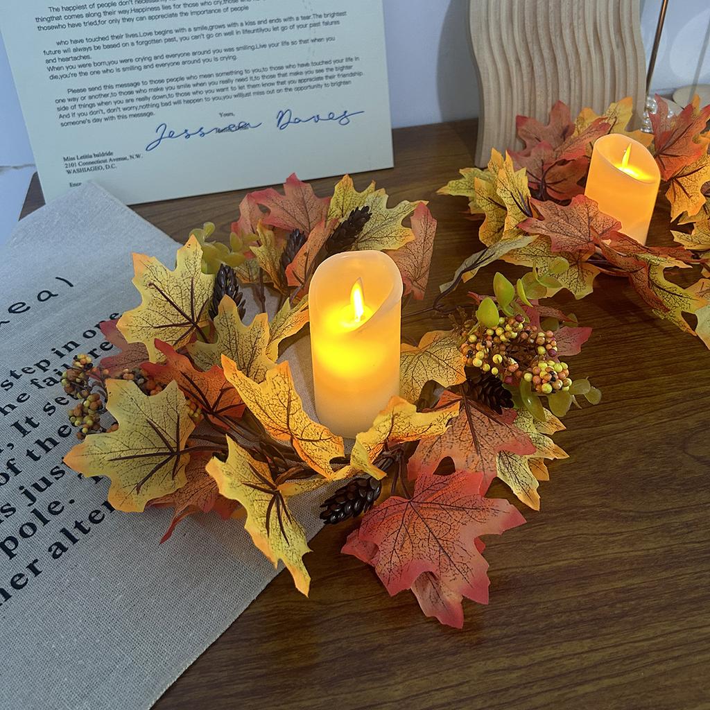 Harvest Festival Artificial Artificial Maple Wreath Halloween Home Window Autumn Decoration Pendant