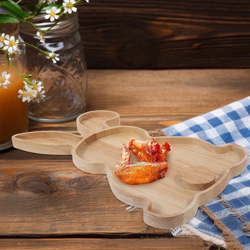 1шт поднос для хранения декоративный поднос в форме кролика деревянный пасхальный поднос из цельного дерева декоративный поднос