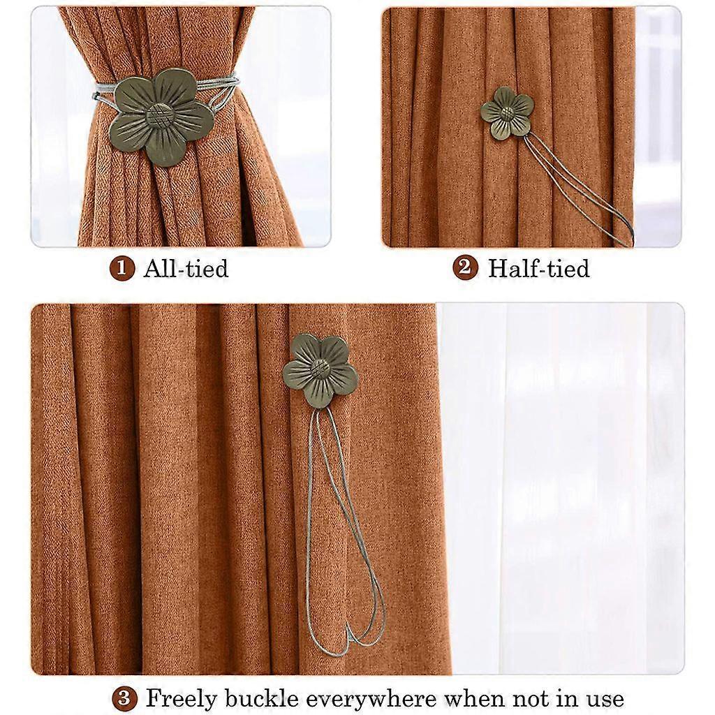 2-pack magnetic curtain cords, knitted, decorative tie holders for home/office