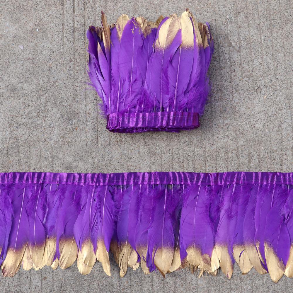 1 Meter Soaked Goose Feather Decorative Ribbon Natural Swan Feather Decorative Wedding Dress Feather Dyeing 15-20Cm