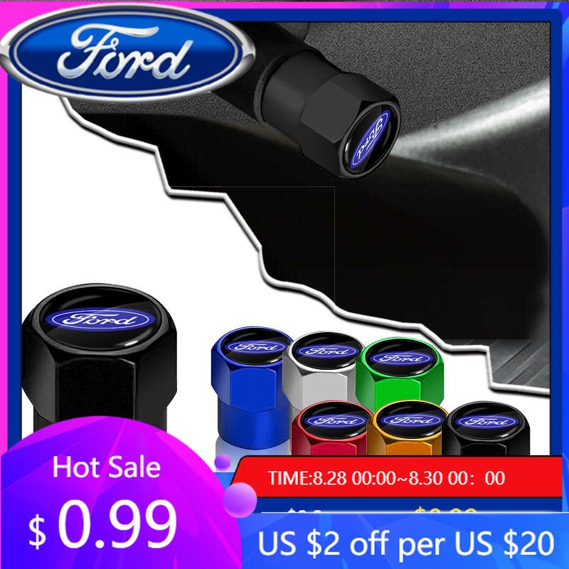 New 2026 Car Sticker 4PCS Metal Car Wheel Tire Valve Air Stem Cap Car Accessories for Ford Focus 2 Mk3 F150 Mondeo C-Max Fusion