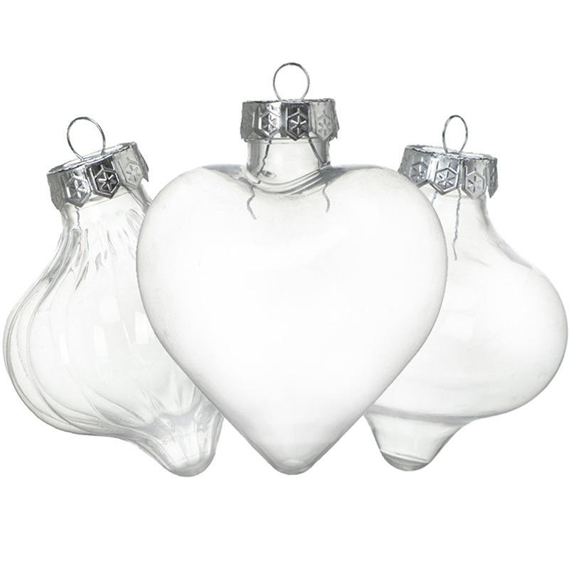 Многоформенные пластиковые пустые шаровые подвески микро-ландшафтный дизайн прозрачный контейнер рождественские елки подвесные украшения принадлежности