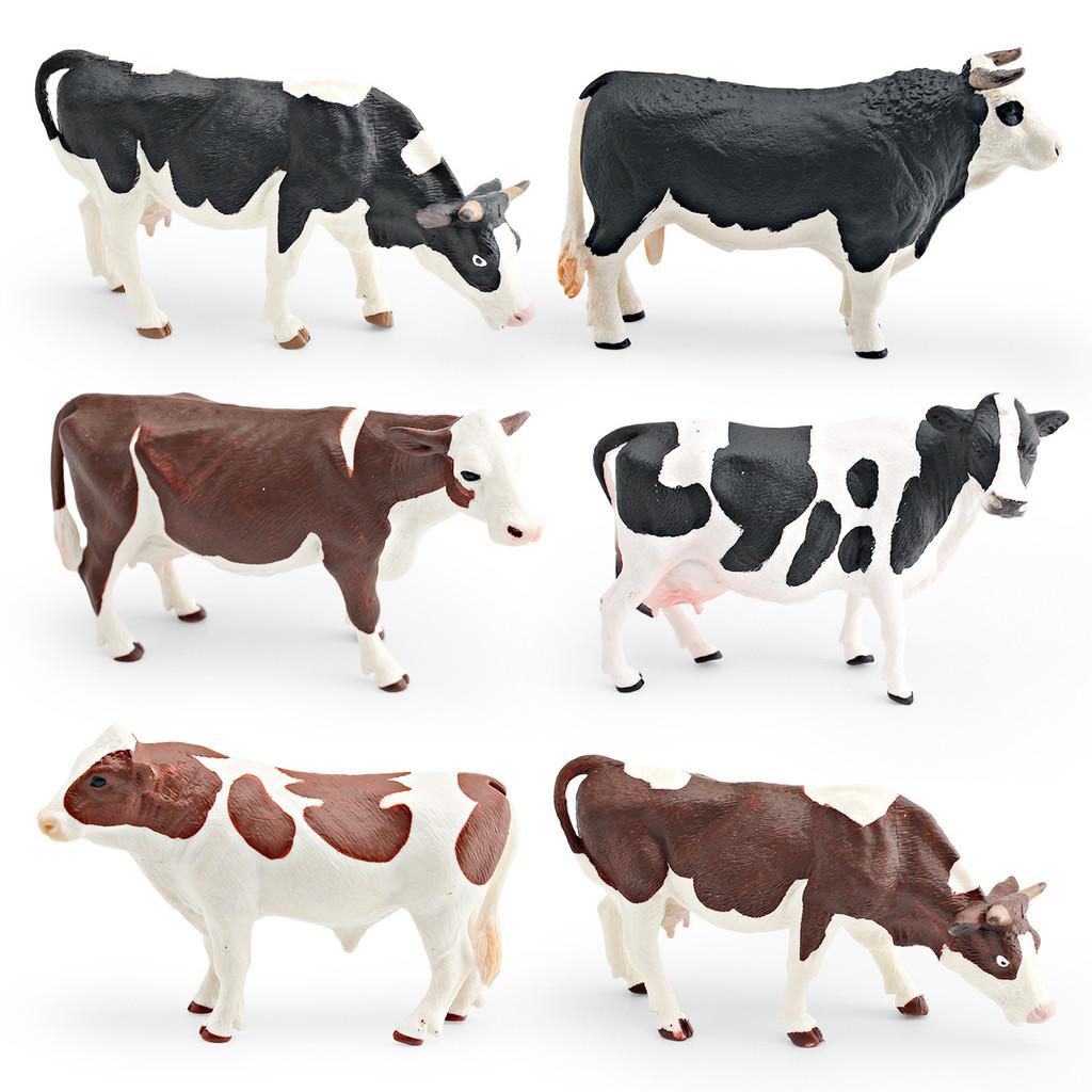 Реалистичные фигурки сельскохозяйственных животных из ПВХ с моделями дойной коровы и быка для детских развивающих игрушек