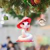 Christmas Pendant Ornament Cartoon Style Hanging Accessory Fade-Resistant Xmas Tree Pendant with Lanyard Versatile Decoration