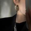 C-shaped Double-layer Zircon Earrings Light Luxury Fashion Versatile Earrings Temperament Advanced Sense Niche Design Earrings Women
