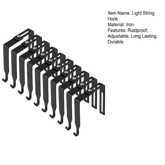 2/4/6/8/10Pcs Adjustable Outdoor Light String Hooks Rustproof Strong Load-bearing String Light Hanger Hooks Cable Cord Holders