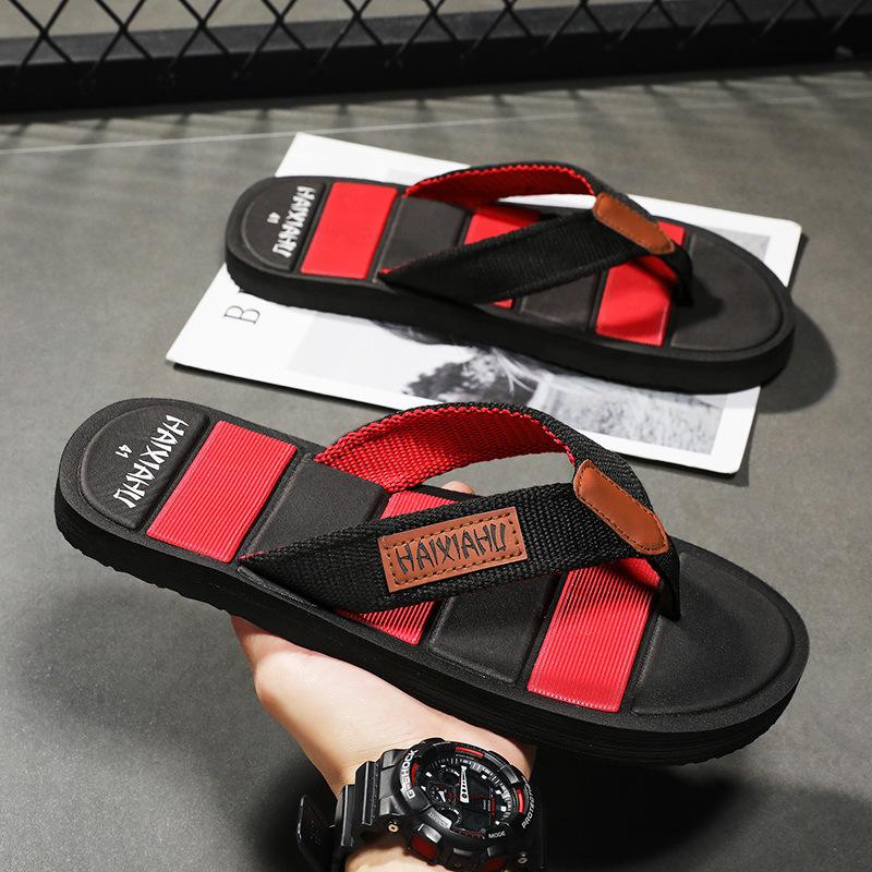 New trendy versatile slippers casual beach shoes flip-flops men's soft-soled non-slip flip-flops fashion