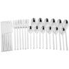 24pcs Black Gold Cutlery Set Knife Forks Tea Spoon Dinnerware Set Stainless Steel Flatware Western Kitchen Tableware Silverware