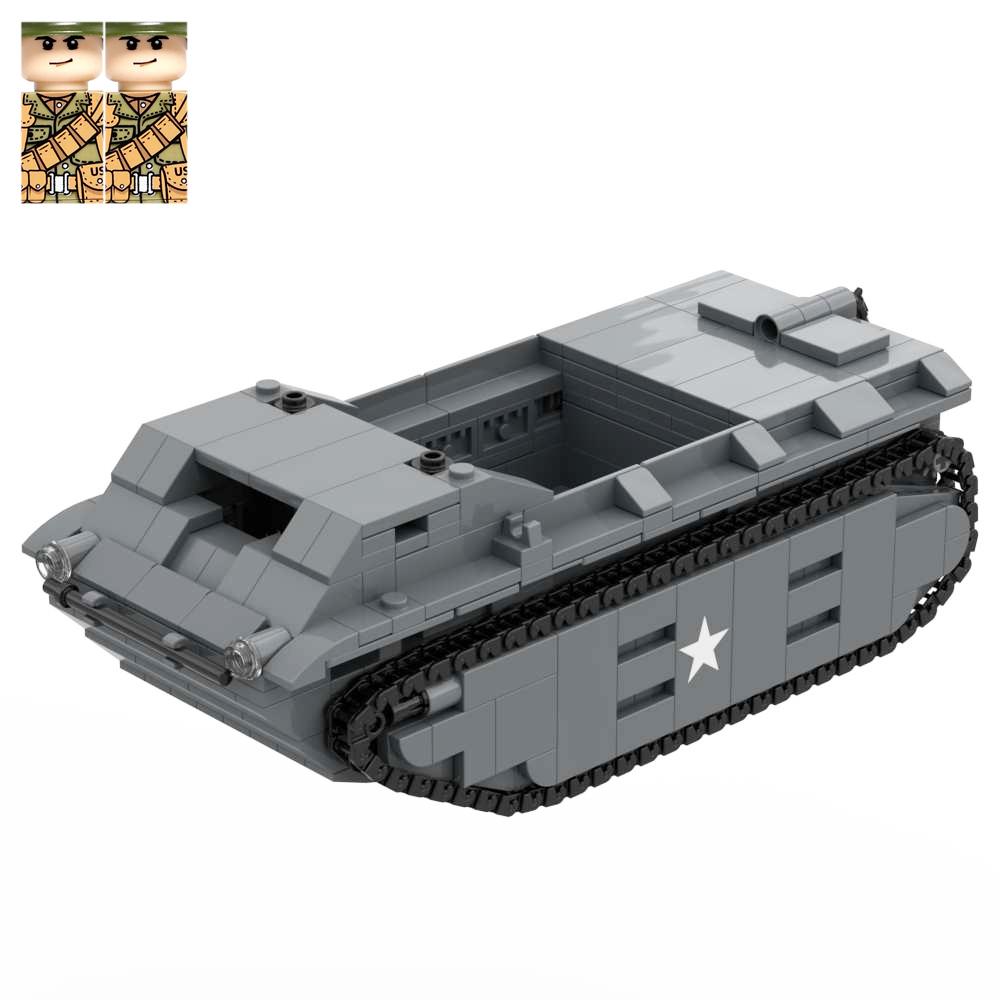 Амфибийный десантный катер LVT-1 Военный конструктор Игрушечные кубики Набор с солдатиками