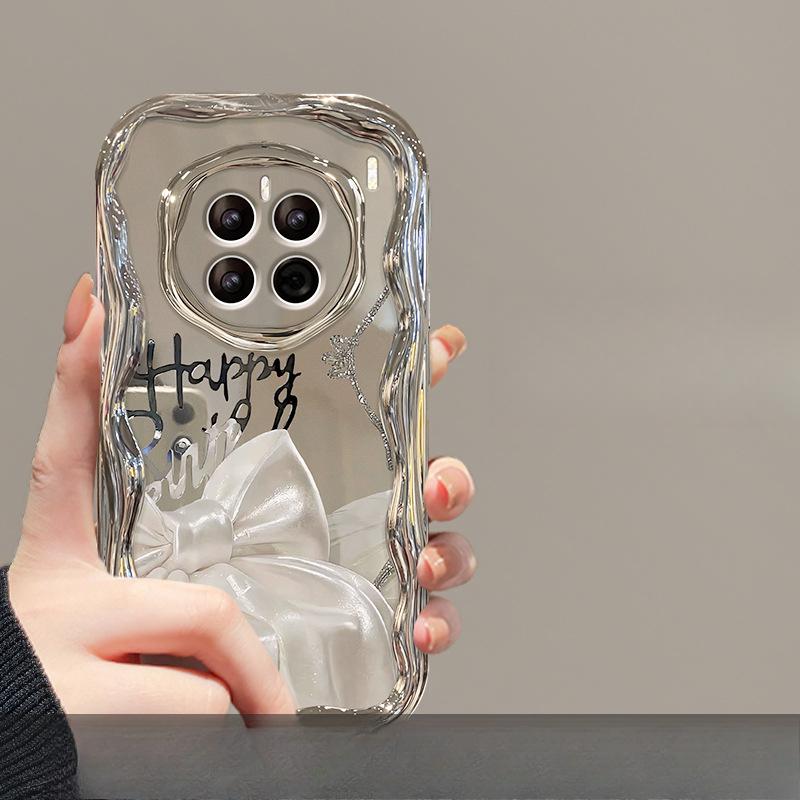 Подходит для чехла для мобильного телефона Huawei P70 Vivos18 Браслет с лентой и бантом Opporeno11 Гальваническое серебро Xiaomi 13