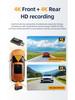 Двойная видеорегистратор 4K с подключением к мобильному телефону и функцией мониторинга парковки