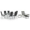 VidaXL 10 Piece Garden Dining Set Patio Dining Furniture Patio Table and Chairs Garden Lounge Set 3070646