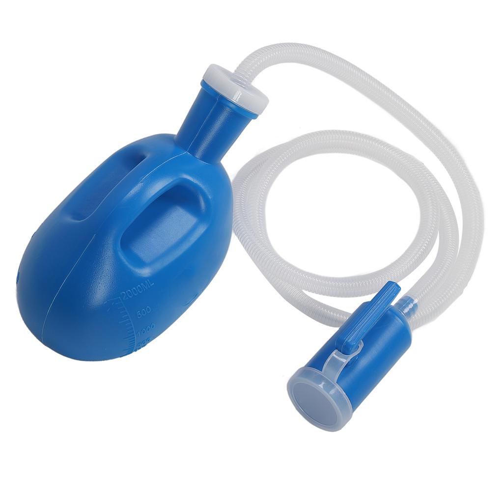 Мужской писсуар 2000 мл, бутылка для мочи большой емкости с защитой от разлива для лежачих пациентов, синий цвет