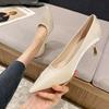 Off-white High Heels Women's Stiletto 2025 Spring 5 Cm Small Heel Not Tired Feet Host Pointed French Skirt Single Shoes