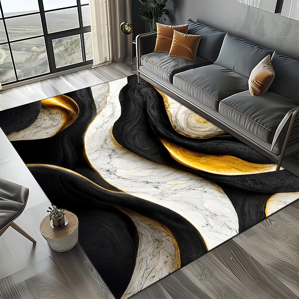 27 Стиль Новая Мода Мрамор Черный Белый Золотой Камень Ковер Коврик для Гостиной Спальни Дома Украшение Дивана, Нескользящий Напольный Коврик