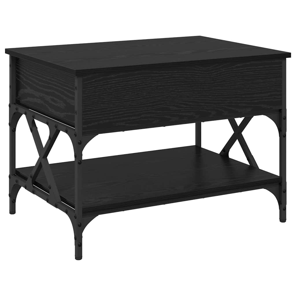 Coffee Table Black Oak Look 70x50x50 cm Wood Based Panel