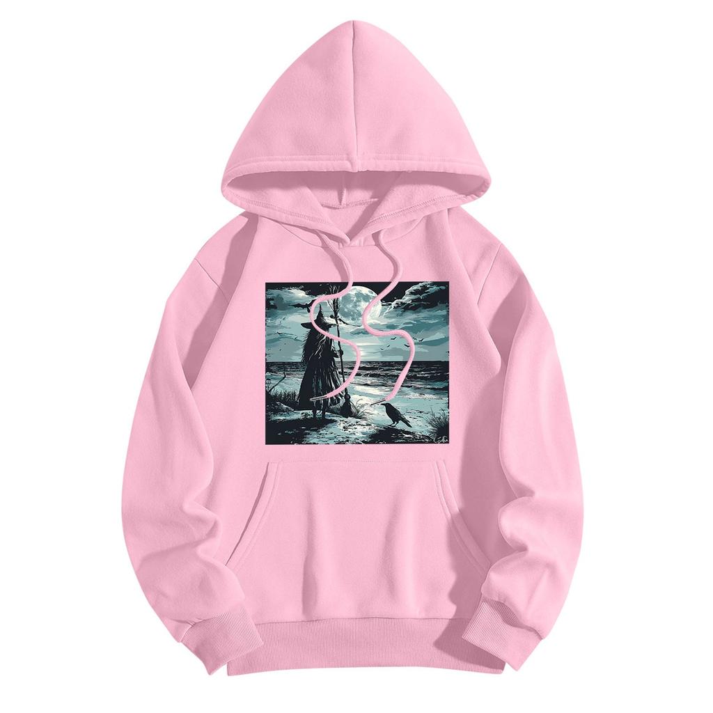 Толстовки для девочек-подростков с длинным рукавом и принтом, повседневные толстовки с графическим принтом, пуловер на шнурке, симпатичная толстовка большого размера