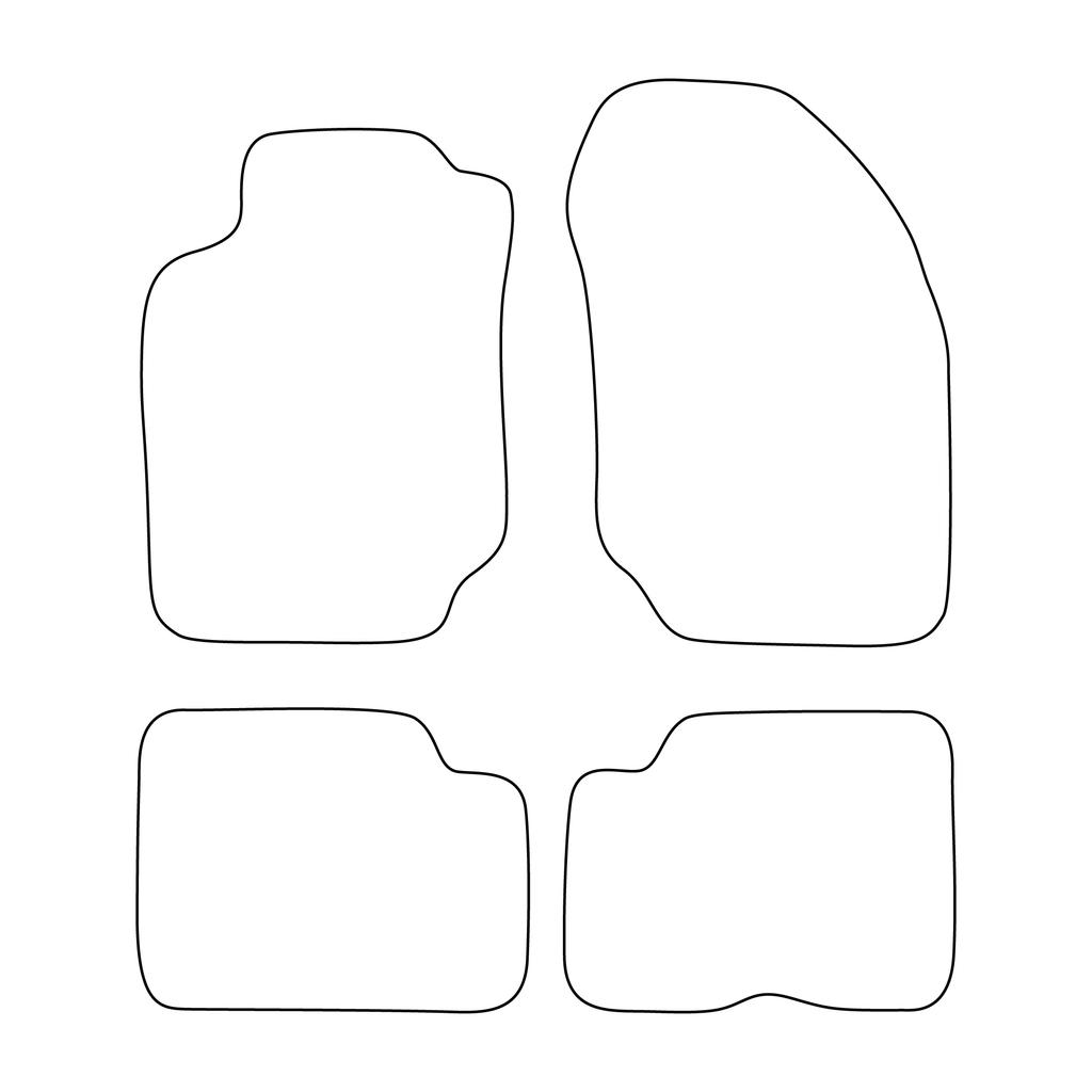 [Blm]Ni005 Black - Set Of Velour Floor Mats To Fit Nissan Almera I N15 1995-2000 - Black Trim