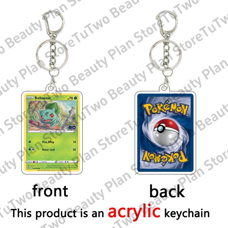 Anime Cartoon Venusaur Bulbasaur Charizard Mewtwo Pocket Monsters Acrylic Keychain Accessories Pendant Key Ring Charm Gifts Toys
