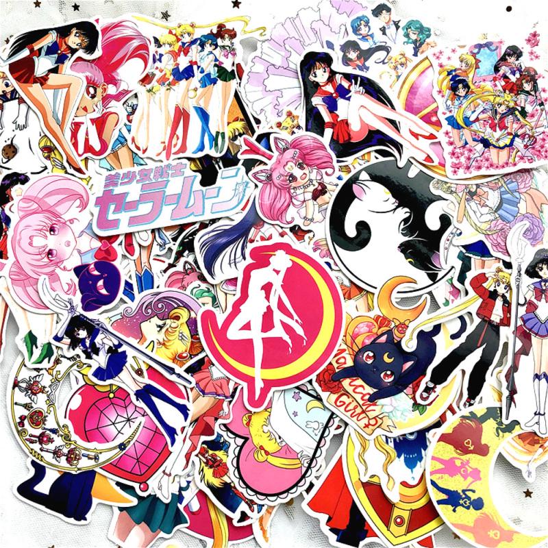 75шт Сейлор Мун чемодан наклейки милый мультфильм компьютер ноутбук скейтборд Пастер