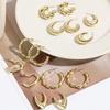 Серьги Позолоченные Серьги Ins C Круг Любовь Каплевидные Серьги Бамбуковые Простые Серьги Универсальные Модные Серьги 2026 Повседневные Украшения