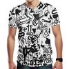 Summer fun men and women fashion casual 3d printing graffiti print polyester t-shirt out of the casual trend round neck t-shirt