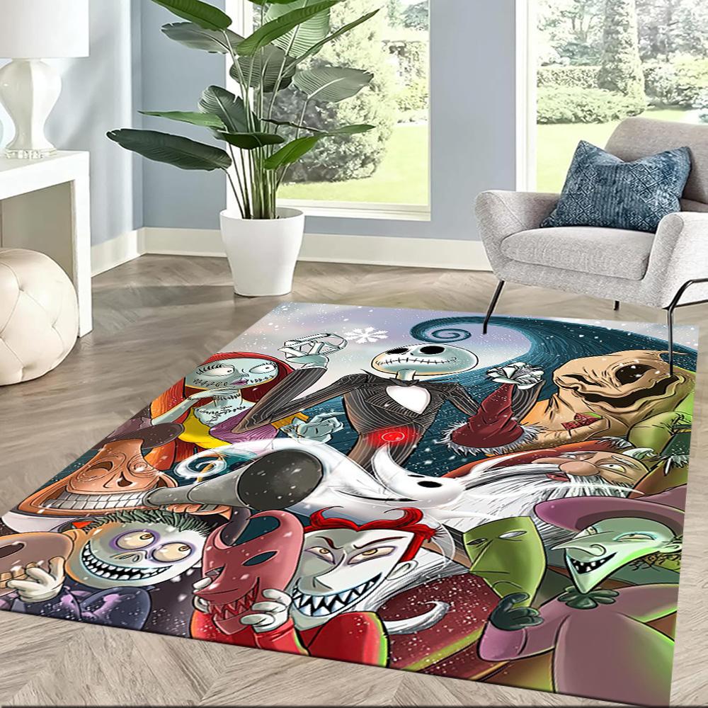 Christmas Nightmare Floor Rug Office Rug Perfect for Decorate room Bedrooms Balcony Game Room Anti-slip Rug Anime Office Decor Birthday/Christmas Gift