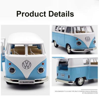 1:36 Volkswagen VW T1 Автобус Игрушечная Машинка Модель Сплав Литье под Давлением с Открывающимися Дверями Модели Фургонов Лучшие Подарки для Мальчиков Детская Игрушка