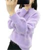 Lady Elegant Casual Warm Jumper Female Loose Pullover Sweater Tops New Fashion Autumn Women Solid Knitted Sweater Pullovers