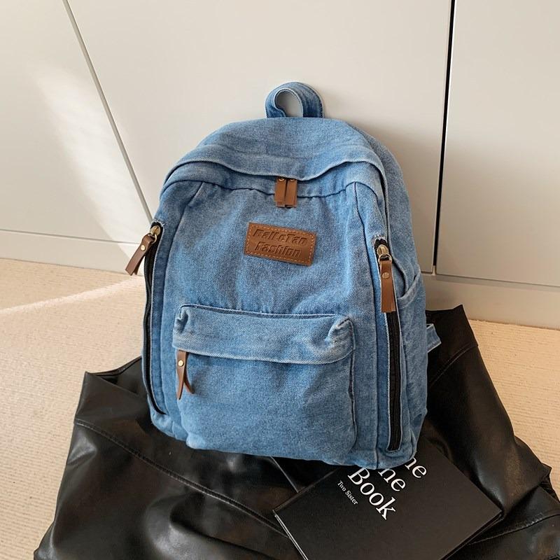 Джинсовый рюкзак, Женский рюкзак, Модный школьный рюкзак, Студенческая дорожная сумка в стиле Харадзюку