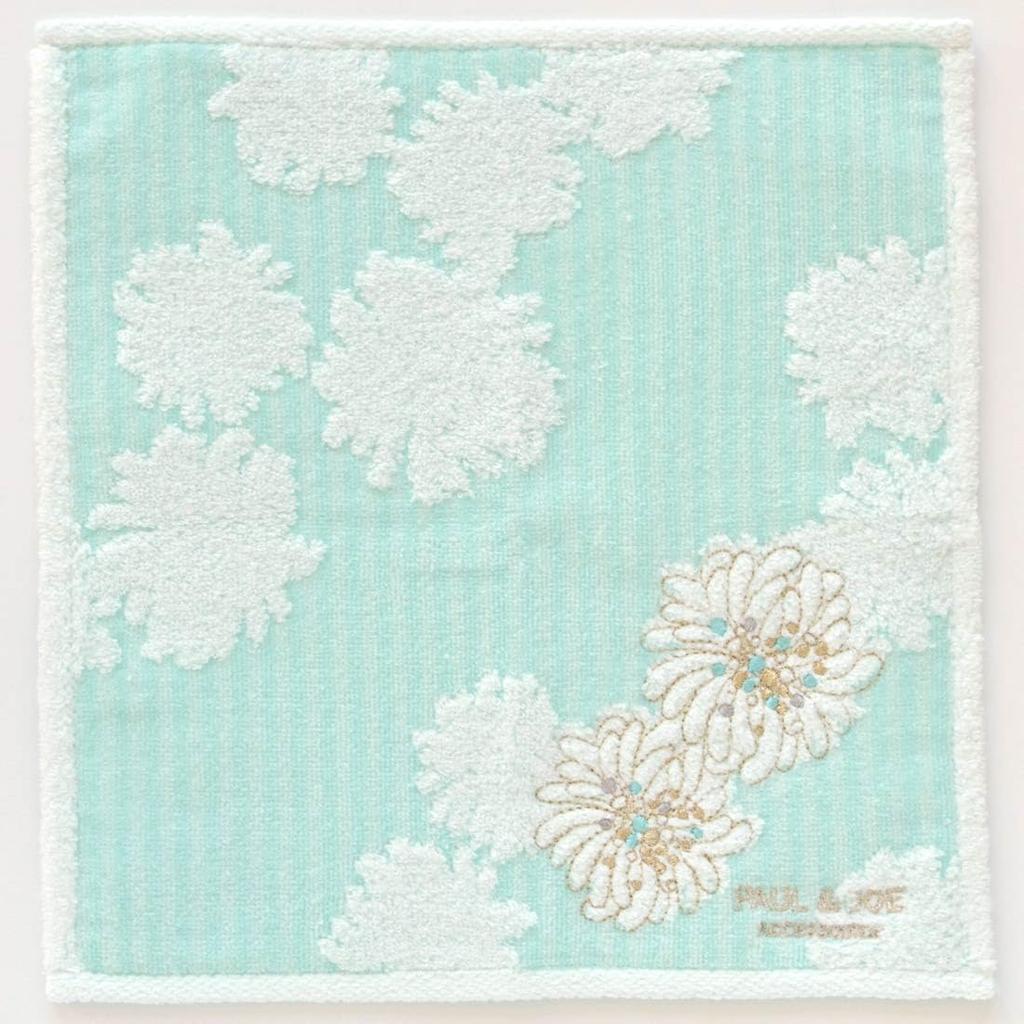 Paul Joe Chrysanthemum Stripe Handkerchief Hand [PAUL&JOE ACCESSOIRES] & & (Green) Women's Towel, Approx. 25cm, 000287-0006-02