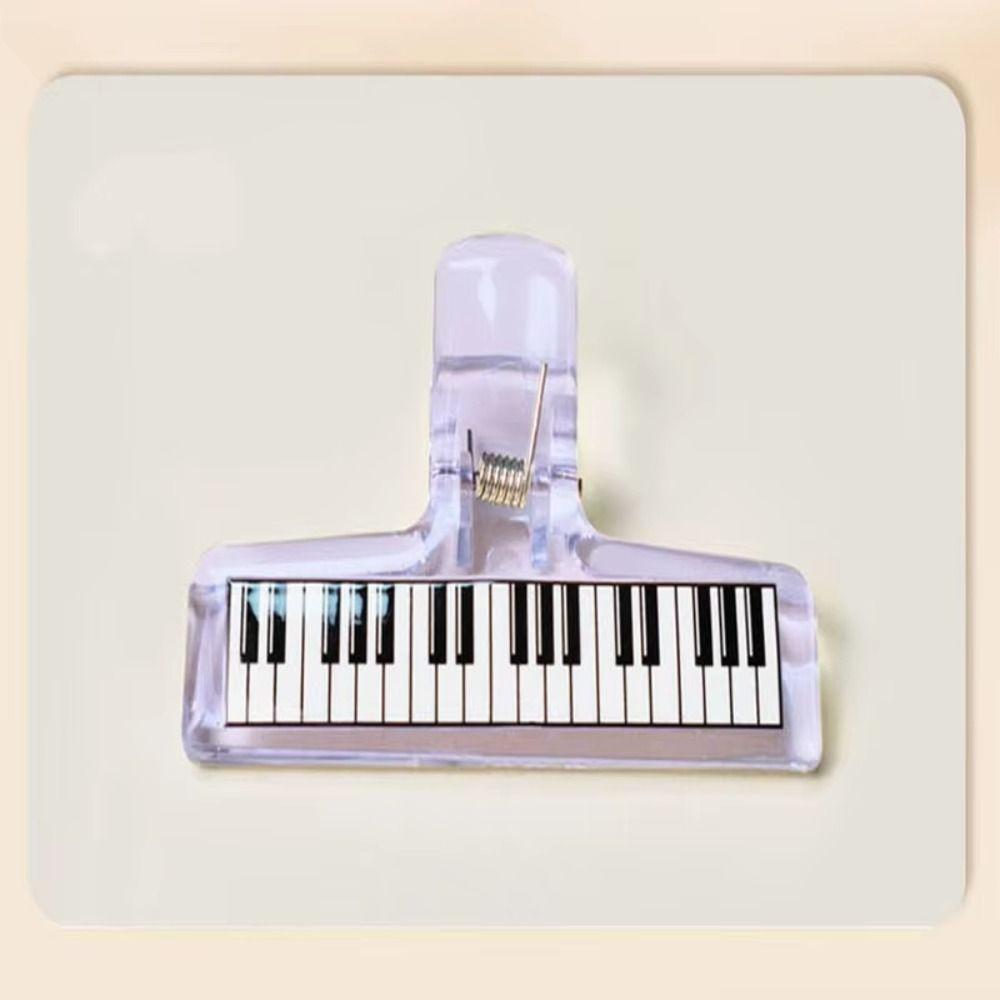 5 шт. Прозрачный акриловый музыкальный пюпитр, прочный зажим, органайзер для тестовых листов, зажим для нот, рисунок пианино, противоскользящий