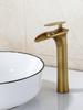 Basin Faucets Waterfall Bathroom Faucet Single Handle Basin Mixer Tap Bath Antique Faucet Brass Sink Water Crane Silver
