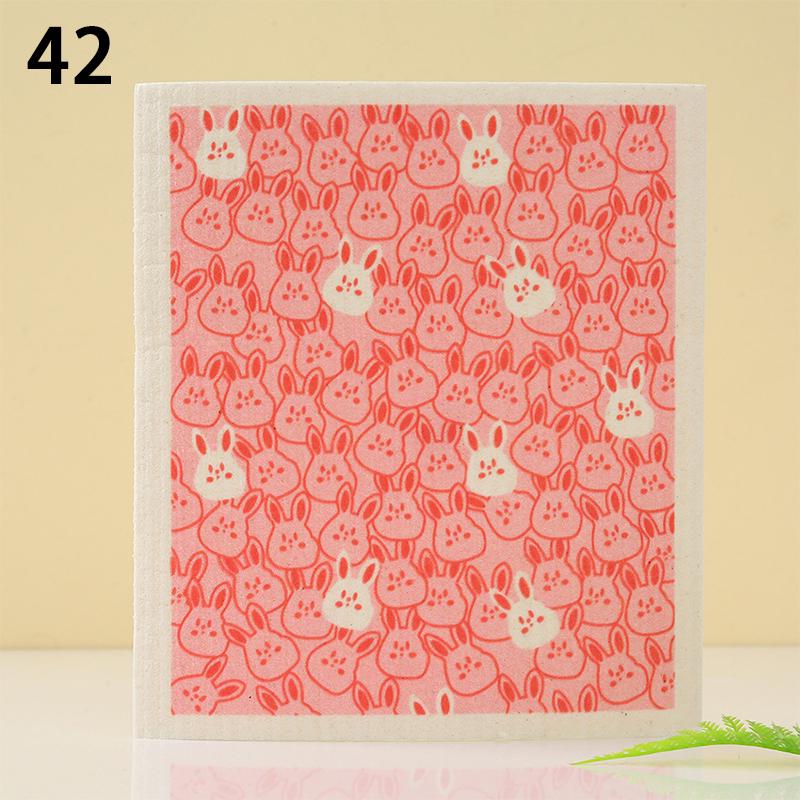 1 шт. многоразовая губка для мытья посуды кухонная напечатанная впитывающая тряпка для мытья посуды целлюлозные салфетки для уборки