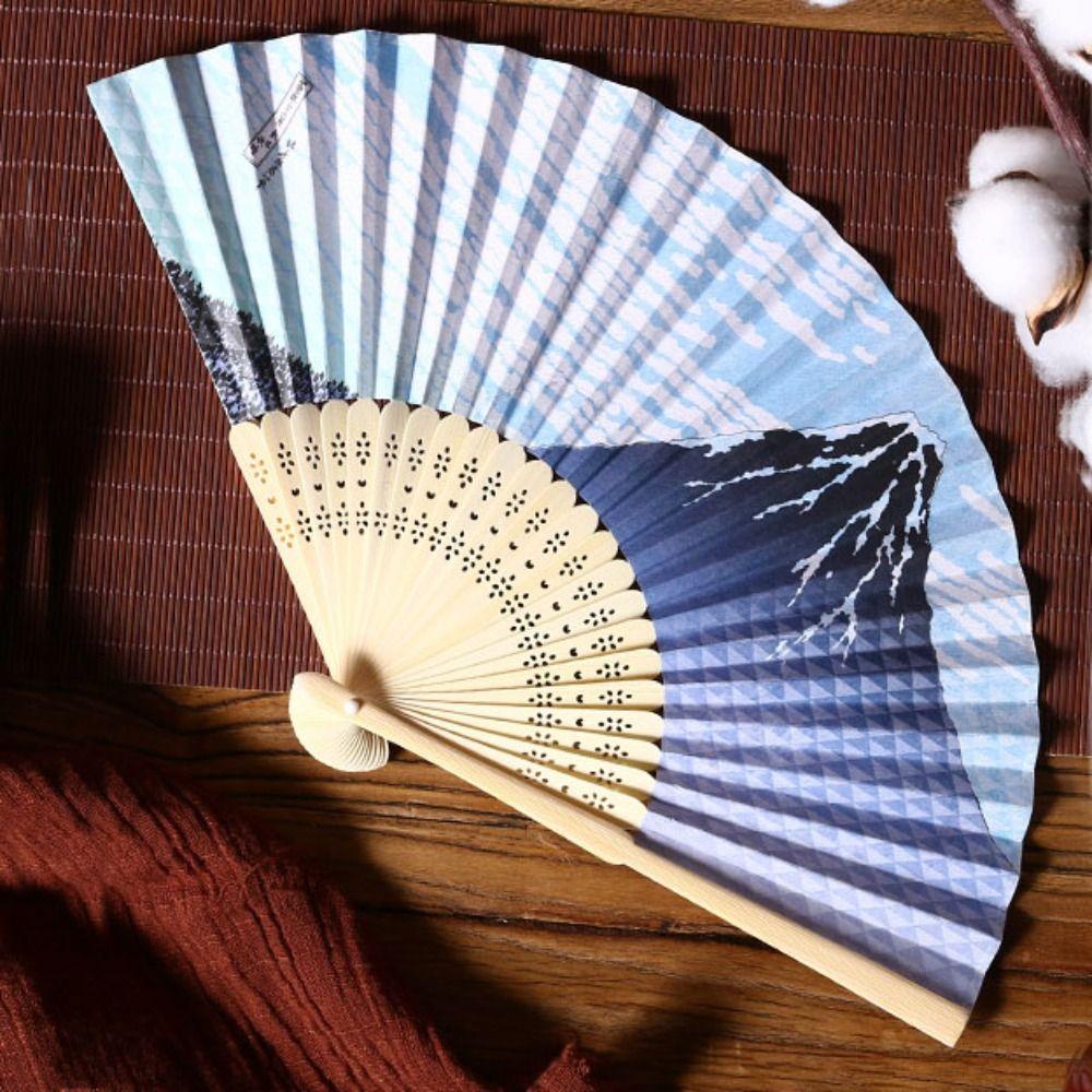 Бумажный веер в японском стиле, складной веер, винтажный реквизит, веер для летних танцев, ручной веер, украшение для дома